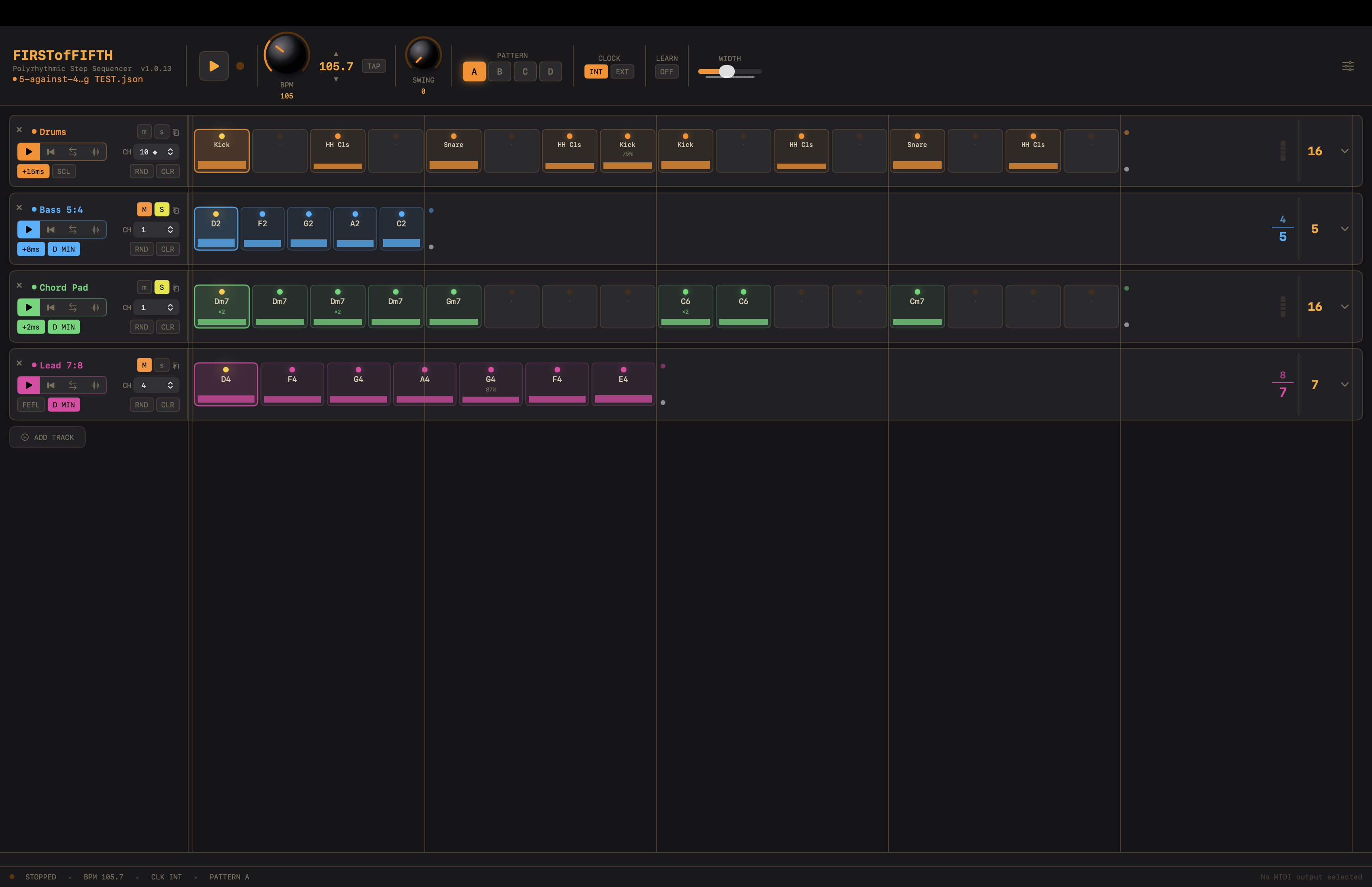 FIRSTofFIFTH – Polyrhythmischer Step Sequenzer
